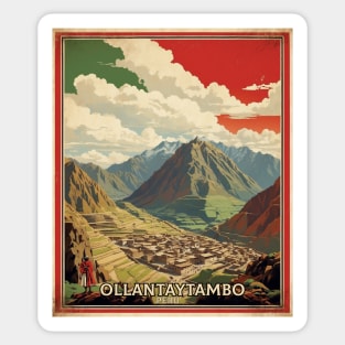 Ollantaytambo Peru Tourism Vintage Poster Sticker